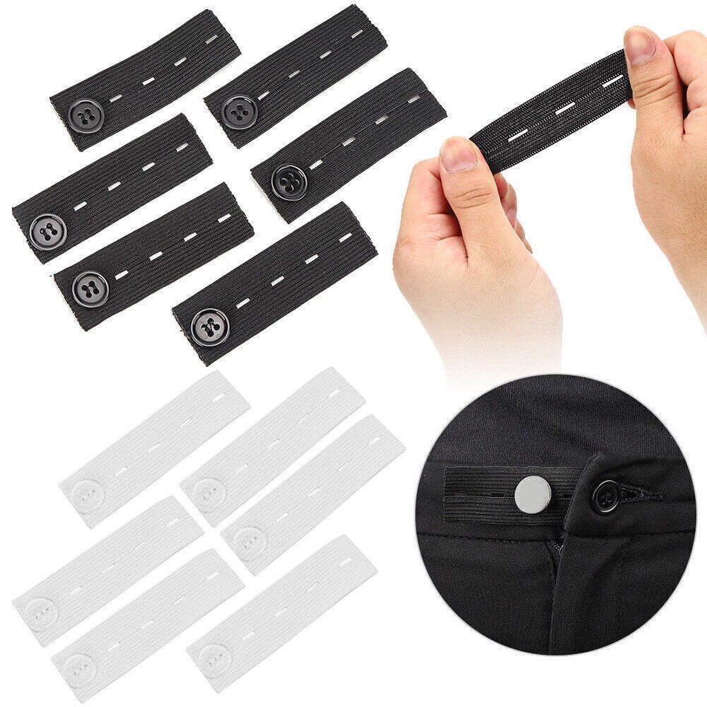 Belt Extension Buckle Adjustable Maternity Waistband Extension Button Elastic