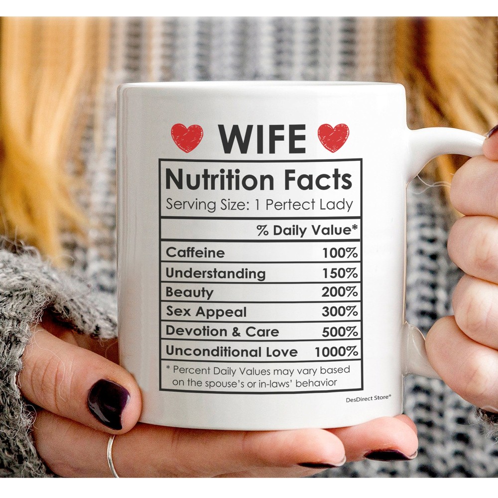 Wife Nutrition Facts Valentine Gift From Husband Family Anniversary Coffee Mug