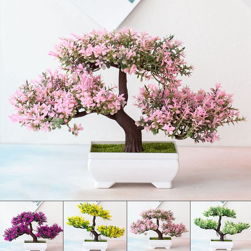 Fake Artificial Bonsai Pine Tree Potted Plant Home Decor