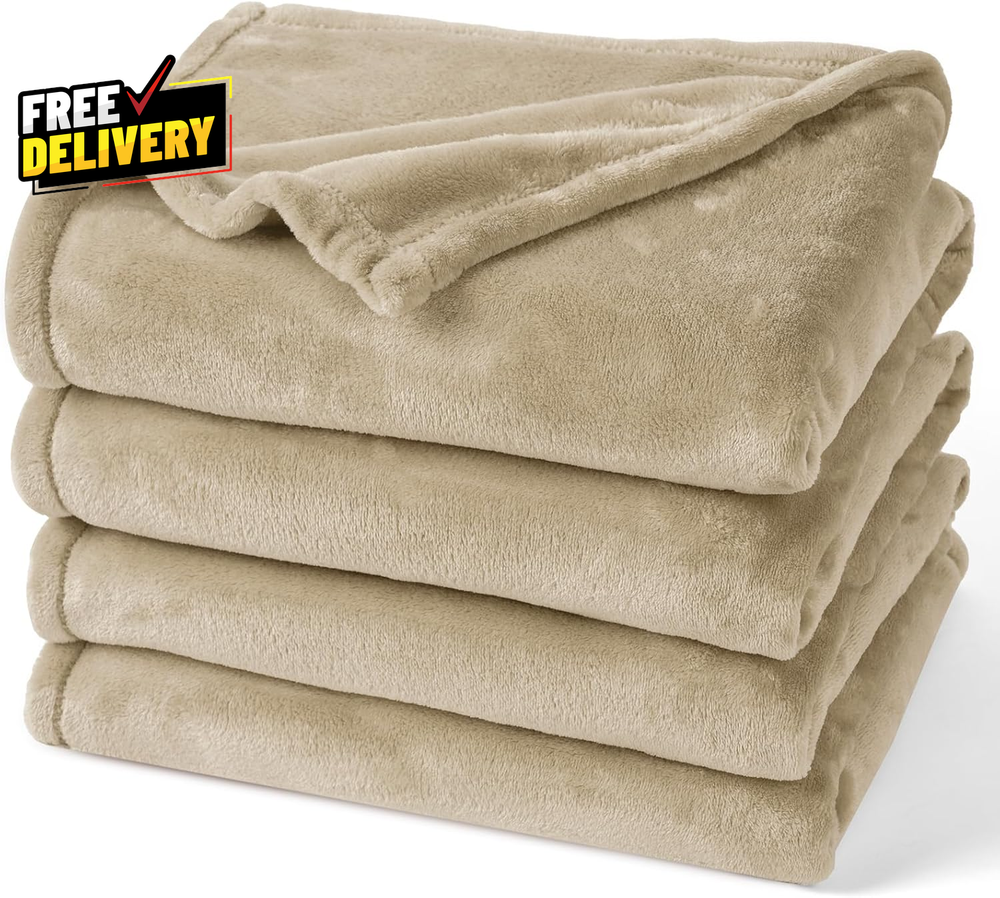 Ultra Soft Fleece Blanket Queen Size No Shed No Pilling Luxury Plush Cozy 300GSM