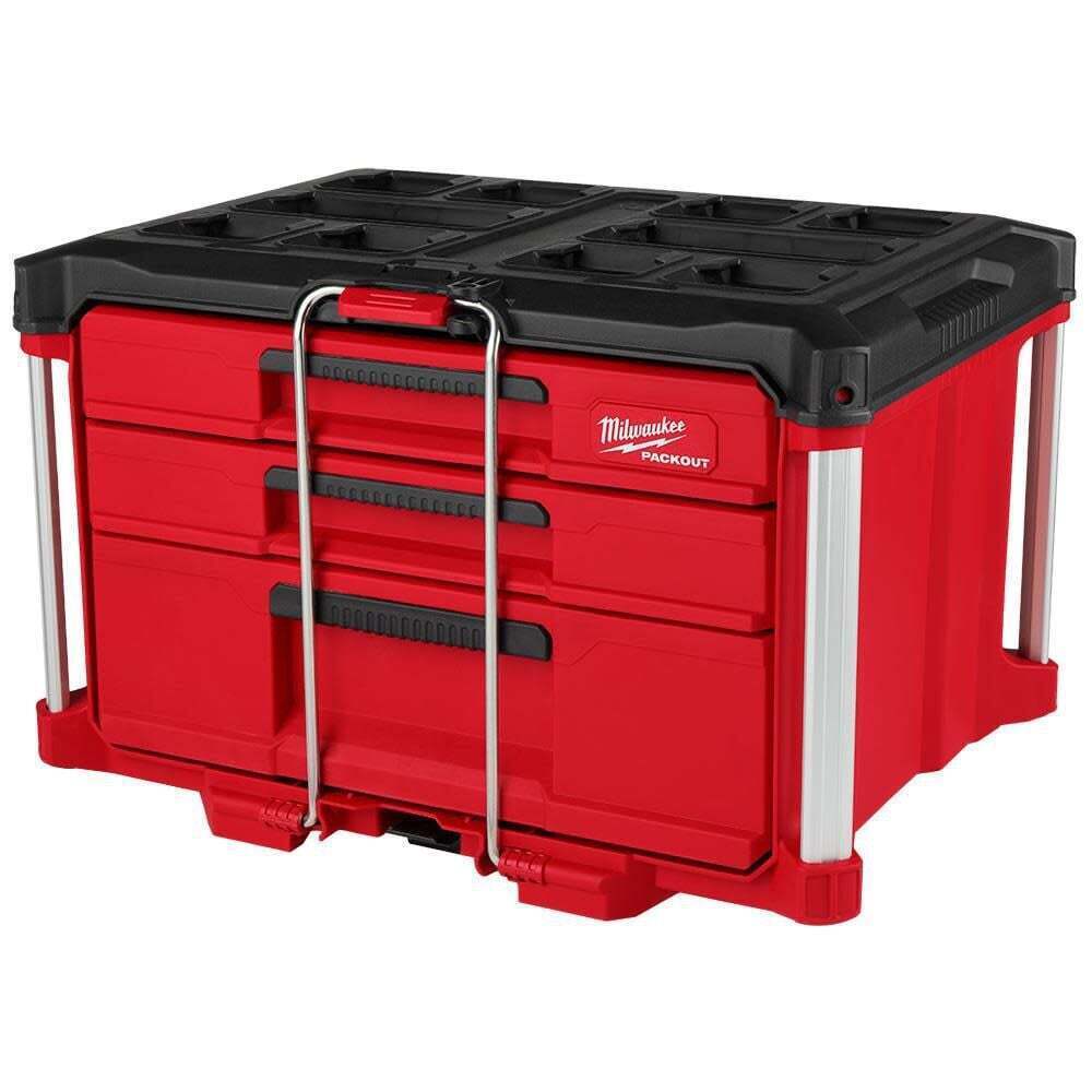 Milwaukee PACKOUT 3-Drawer Tool Box Multi-Depth Storage NEW