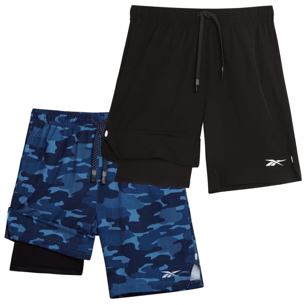 Boys Athletic Shorts 2 Pack – 2-in-1 Boys Basketball Shorts with Compression ...