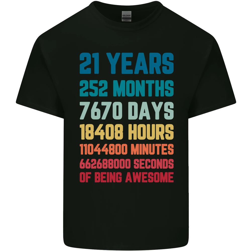 21st Birthday 21 Year Old Mens Cotton T-Shirt Tee Top