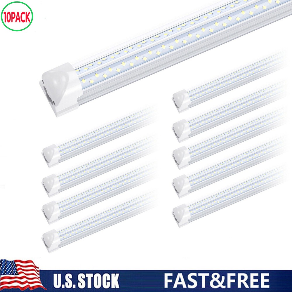 10PACK 8FT Led Shop Light 120W T8 Integration 8 Foot Led Light Fixture Warehouse
