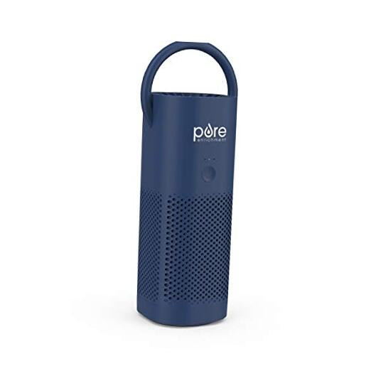 PureZone Mini Portable Air Purifier - True HEPA Filter Cleans Air, Helps Blue