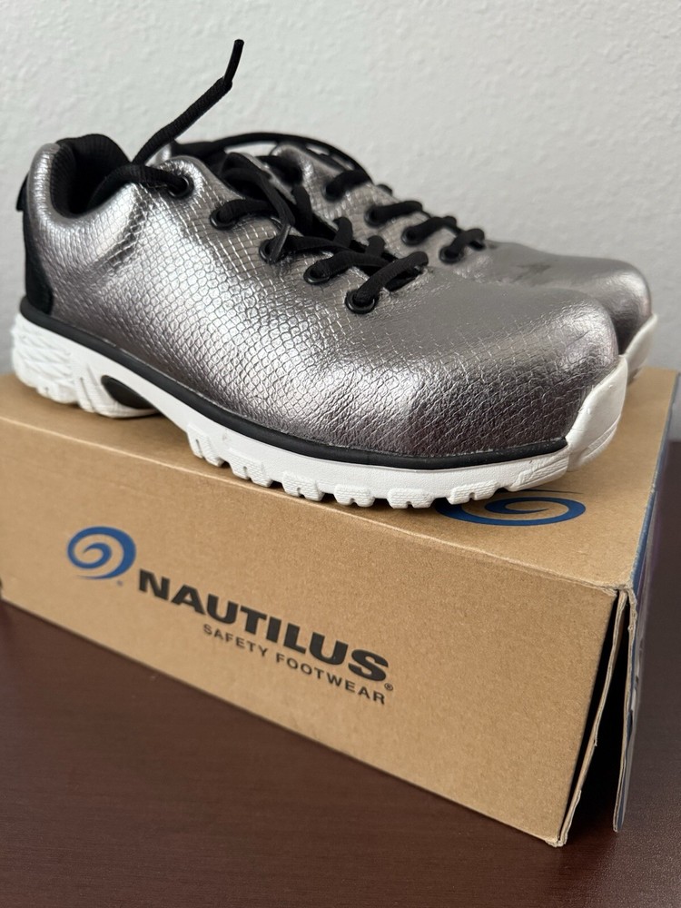 Nautilus N2166 Spark Safety Toe Work Sneakers Women's Shoes Size 8.5 MB, Silver