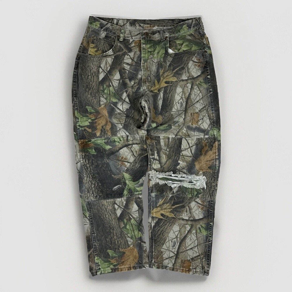 Wrangler Jeans Realtree Camo Double Knee Pants Men's 36 x 30 Workwear 2000's Y2K