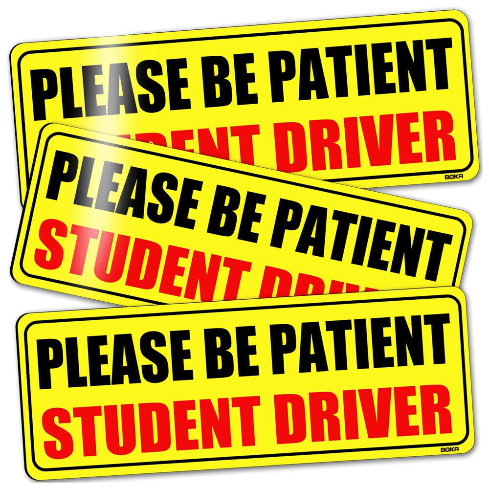 3 Pcs Student Driver Magnet Car Signs Please Be Patient Car Bumper Sticker Decal