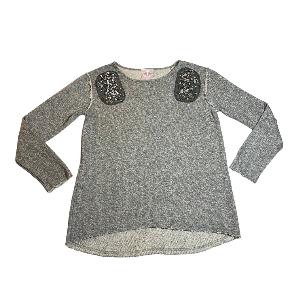 Romeo & Juliet Couture Embellished Shoulder Relaxed Fit Sweatshirt Size Small