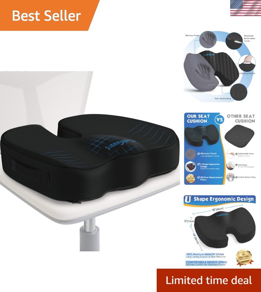 Seat Cushion for Office Desk Chair, Memory Foam, Non-Slip, Cushion Back, Cocc...