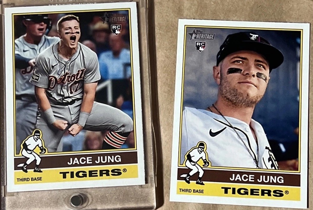 🔥2025 Topps Heritage Jace Jung RC Photo Variation SP Detroit Tigers + 3Base RC