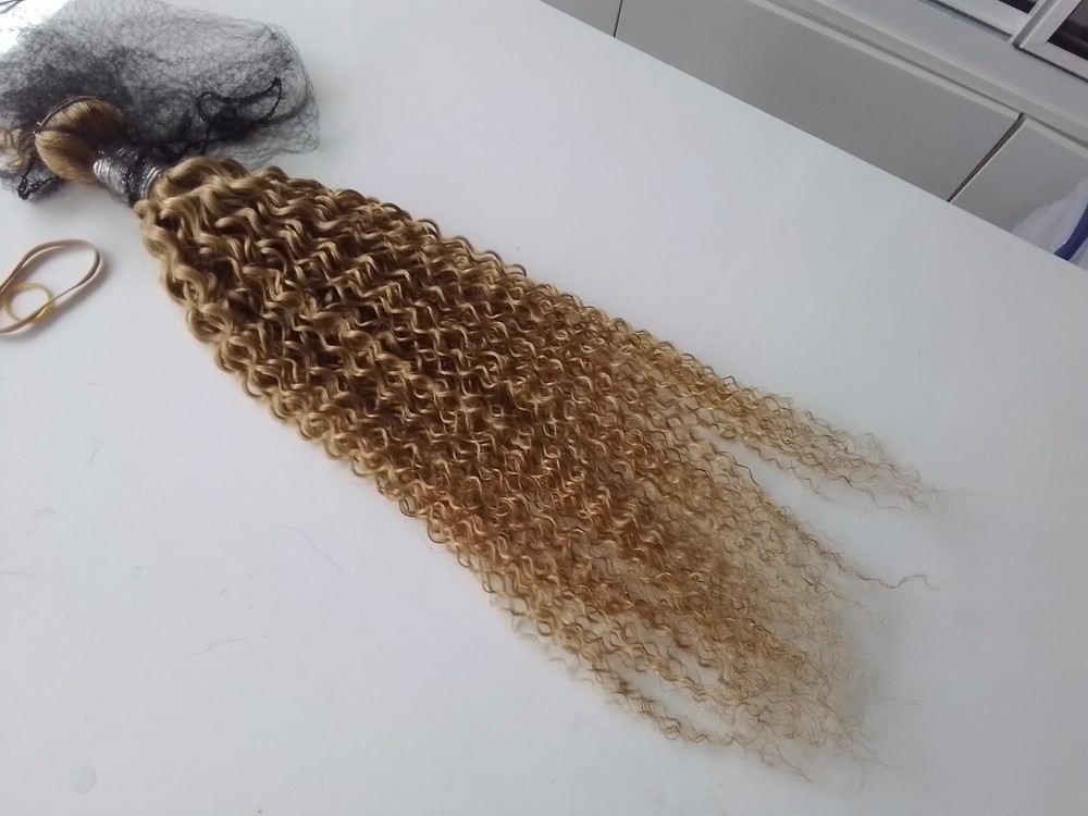 12A 26INCH 100g 1BUNDLE BRAZILIAN VIRGIN HUMAN HAIR HONEY BLONDE 27# WATER WAVES