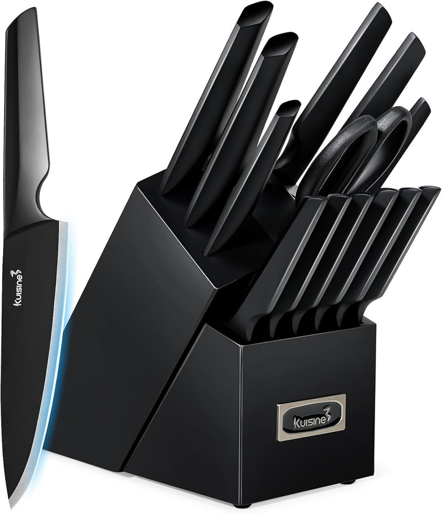 Premium 15PCS Knife Set with One-Piece Molding in High Carbon Stainless Steel