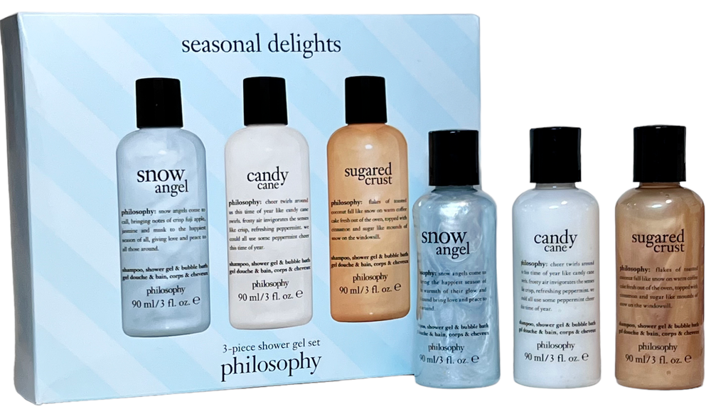 Philosophy Seasonal Delights Gift Set 3-3oz Snow Angel Candy Cane Sugared Crust-image