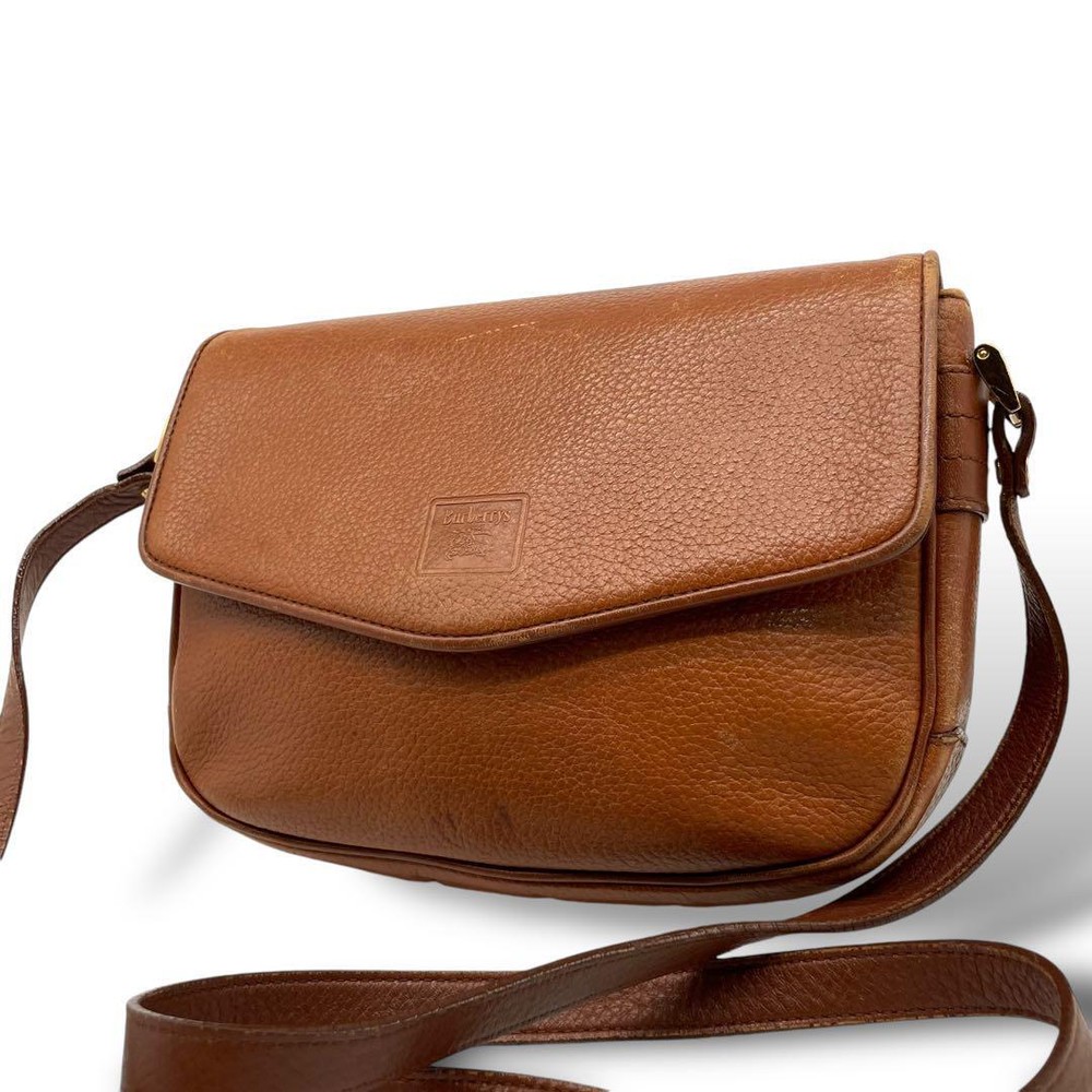 Burberry Shoulder Bag Nova Check Leather Brown Authentic F10171226