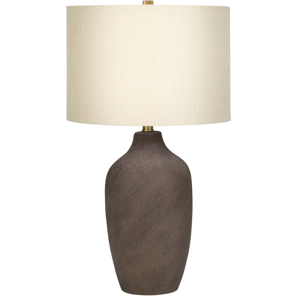 I 9709 LightingTable Lamp, Grey Ceramic, Beige Shade, Contemporary