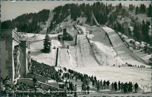 Ansichtskarte Olympia Skistation mit den 3 Sprungschanzen Garmisch Partenkirchen
