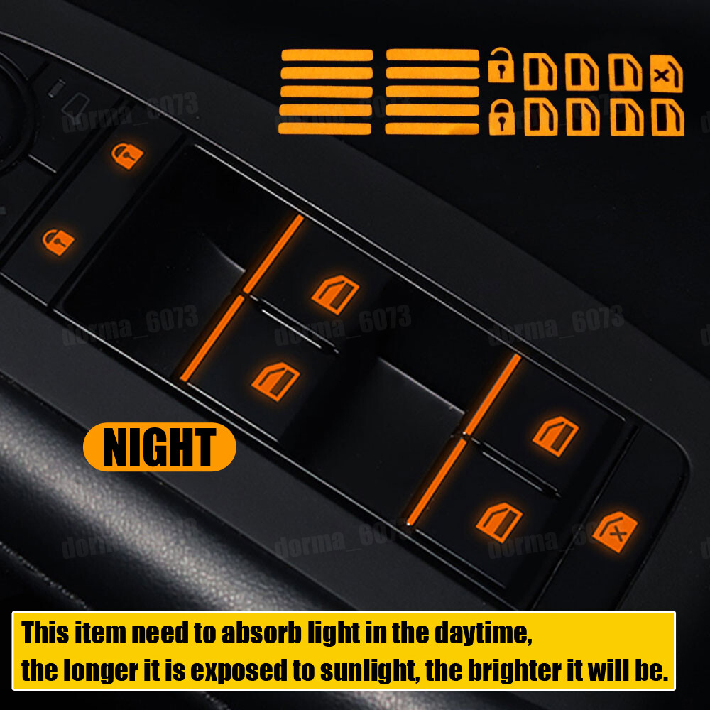 Car Sticker Door Window Switch Luminous Sticker Decal Night Safety Accessories