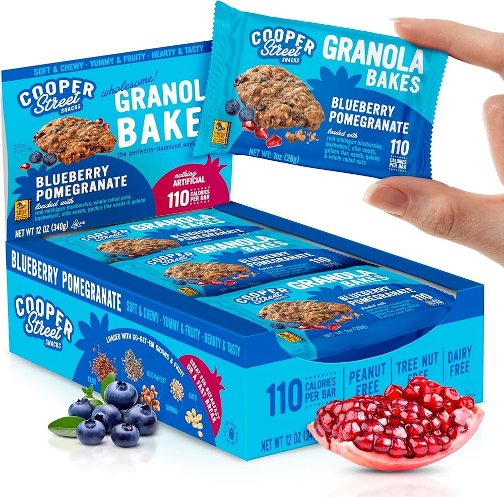 Cooper Street Granola Bakes - Chewy Breakfast Granola Bars with Chia, Flax, B...