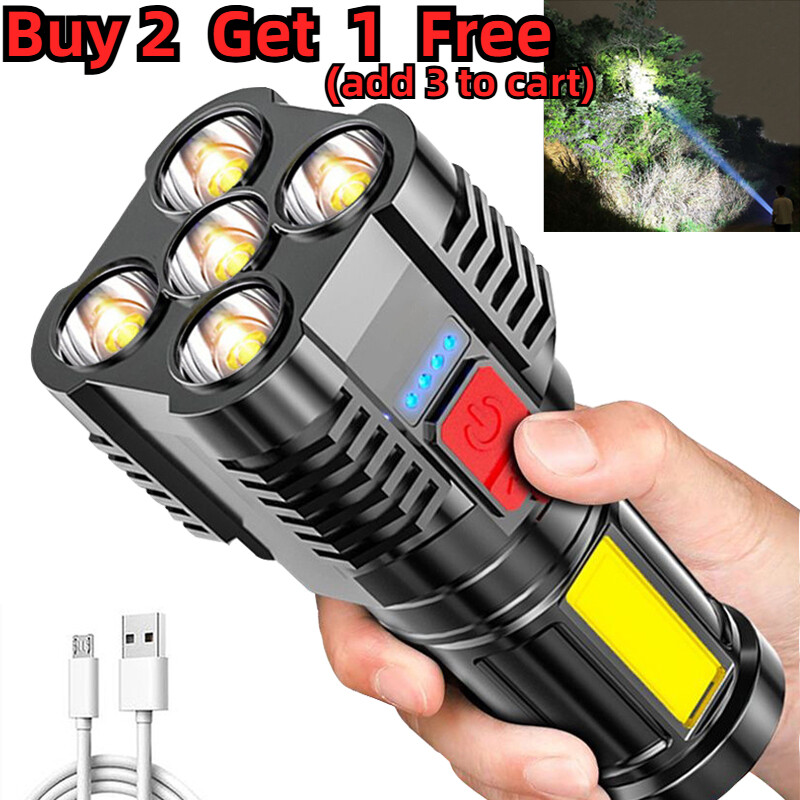 Super Bright Tactical LED Torch Flashlight Rechargeable USB Camping Lamp Outdoor
