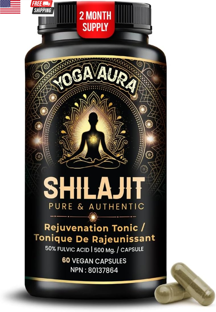 Double Strength Organic Ultra Shilajit 500mg Capsules Pure Himalayan Origin-image