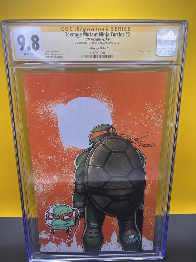 TMNT #1 NyCC 2024 Exclusive Natwa Signed And Sketch Michaelangelo Cover Ltd 500