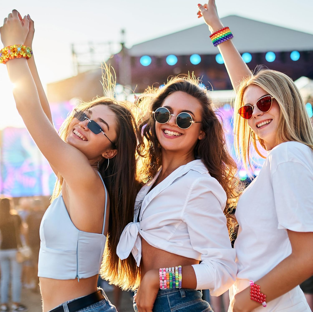 4026 Pcs 72 Colors Pony Beads Kit for Bracelets with 10 Cuff Bands