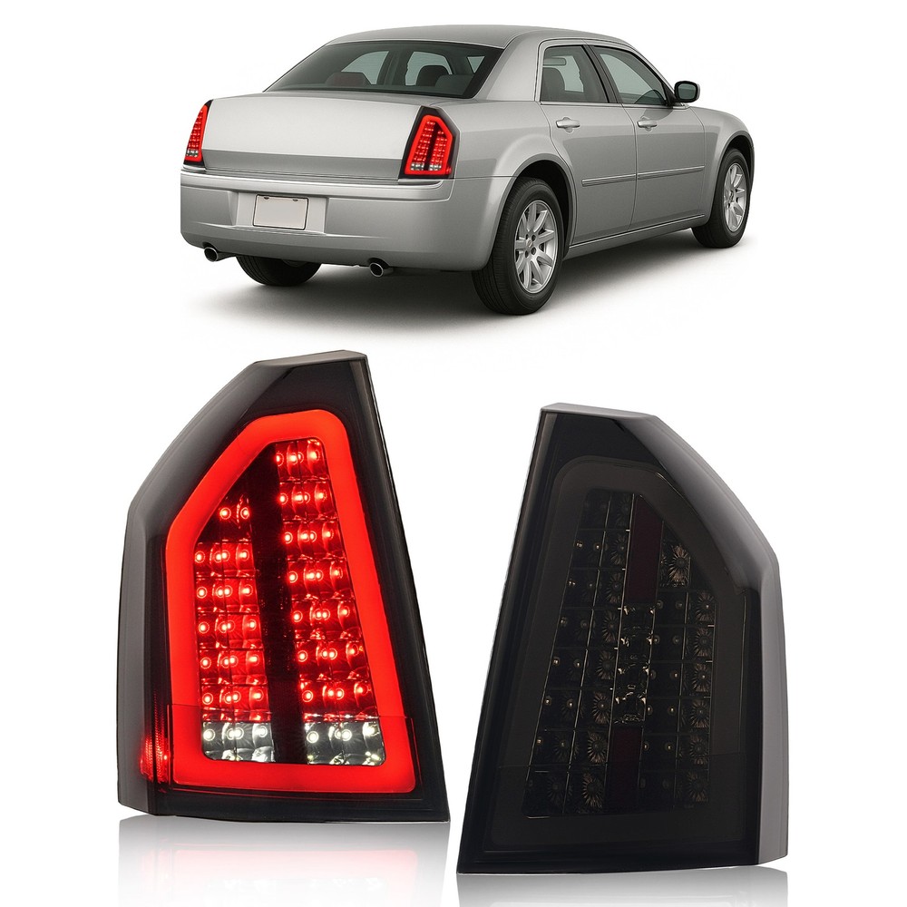 Full LED Smoke Lens Tail Light Brake Lamp For Chrysler 300C 2008-2010