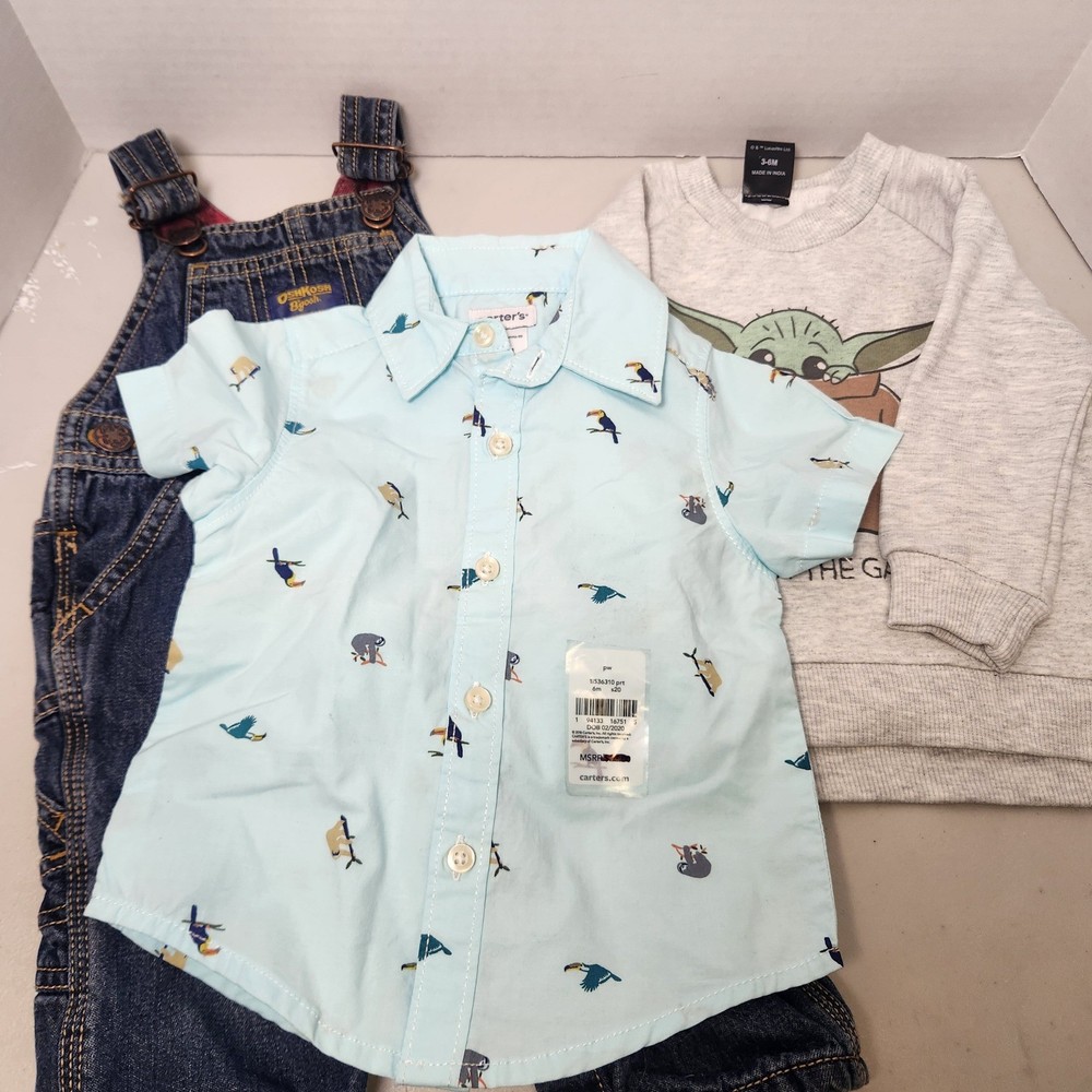 Infant Clothing 3-6 Months Lot of 3 OshKosh Carter's Mandalorian Grogu Star Wars