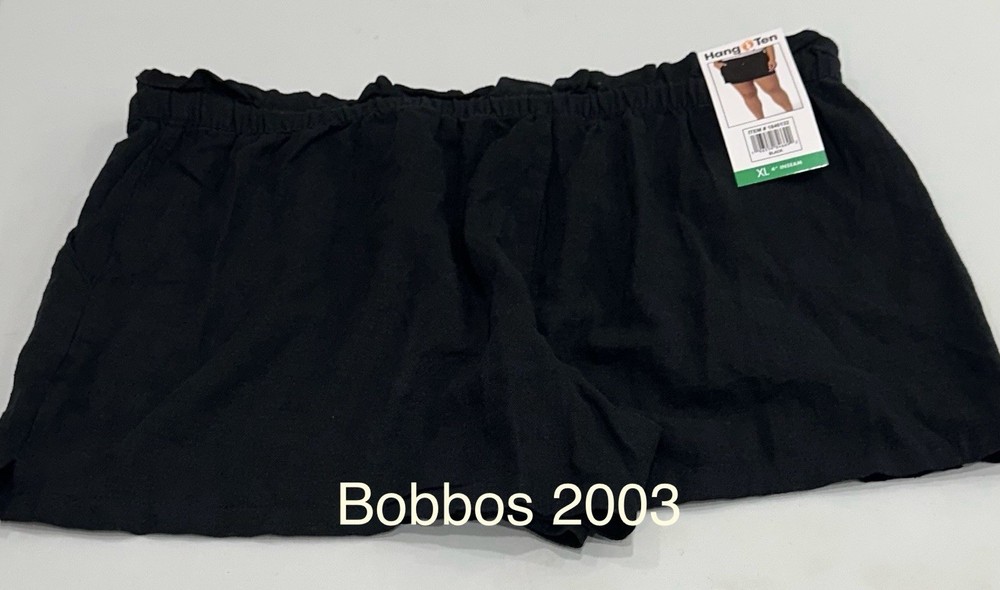 Hang Ten Women's Linen Blend Short, Black, Size XL