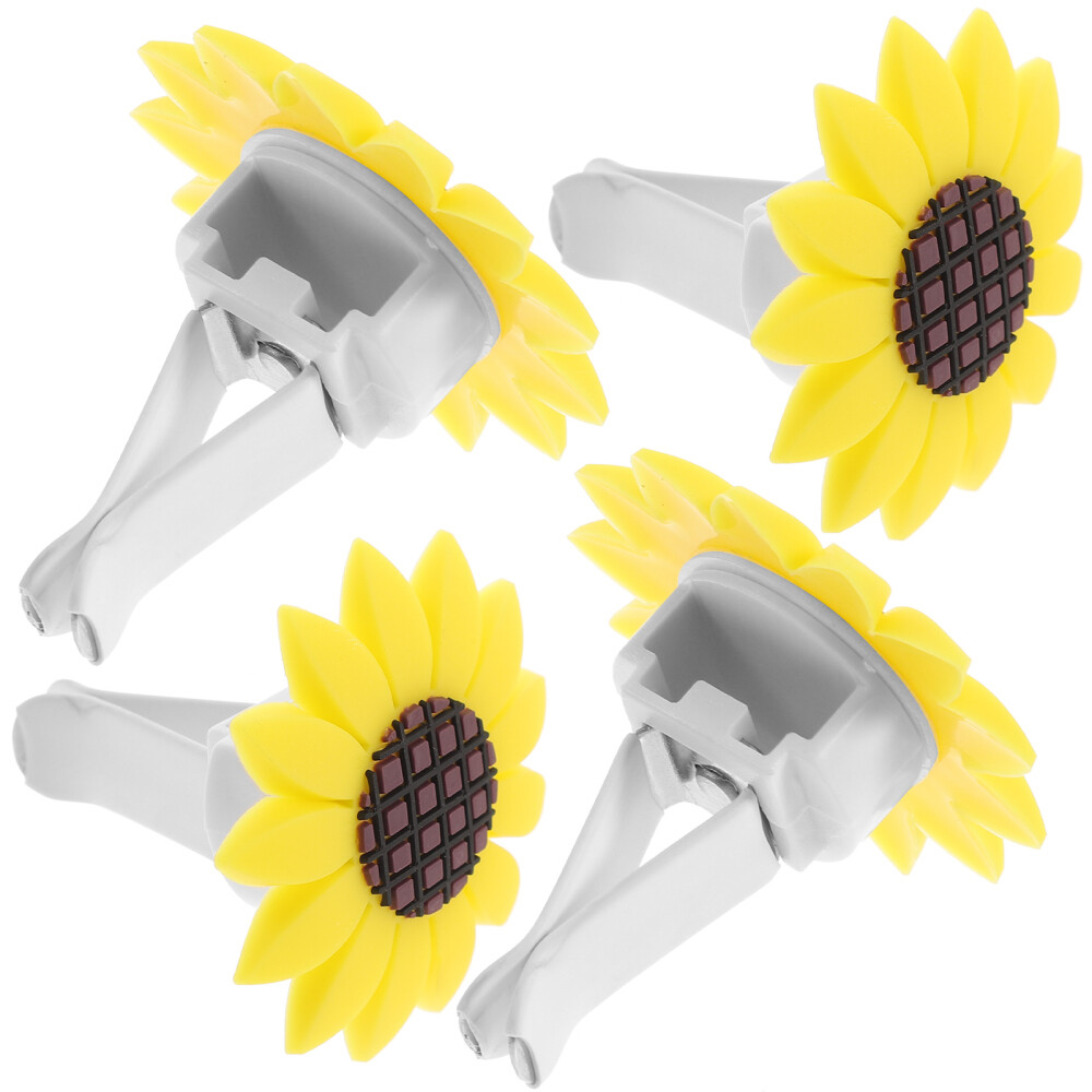 4 Pcs Car Air Vent Clip Sunflower Aromatherapy Decoration Clips Miss