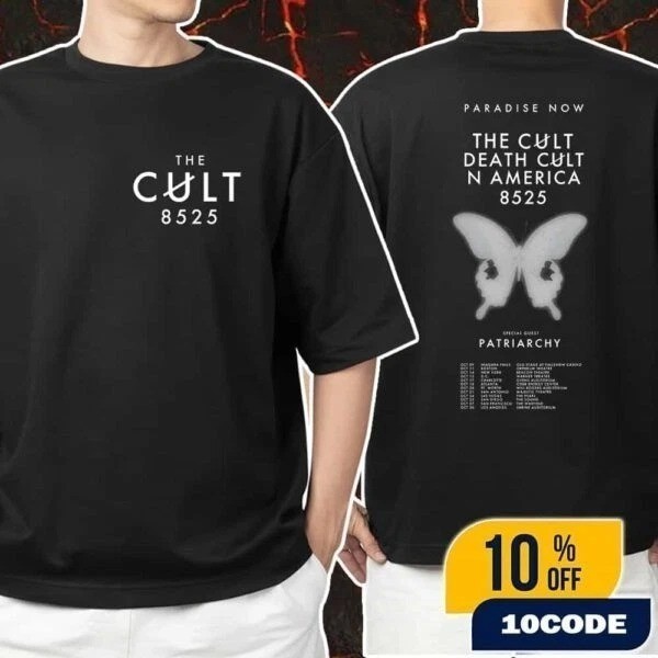The Cult 8525 Death Cult North America Tour Butterfly T Shirt