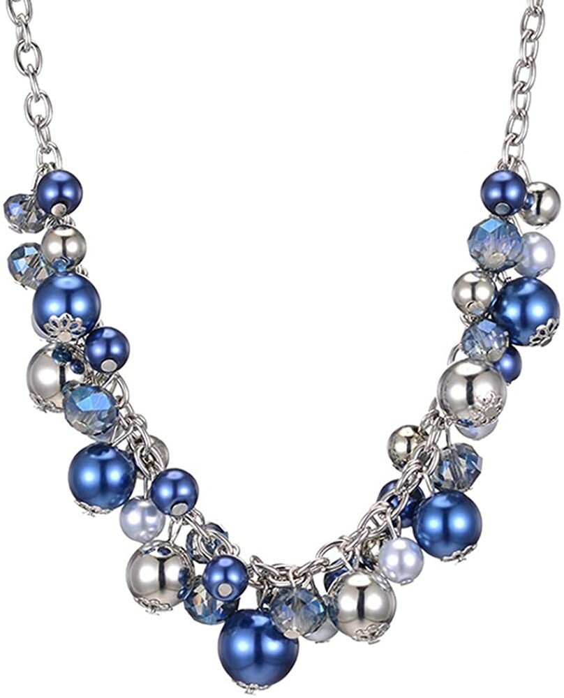 Short Chain Statement Necklaces For Women Pearl Silver Fashion Jewelry For Girls