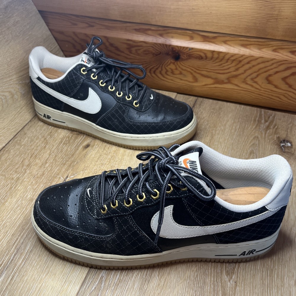 Nike Mens Air Force 1 488298-095 Black Casual Shoes Sneakers Size 9.5