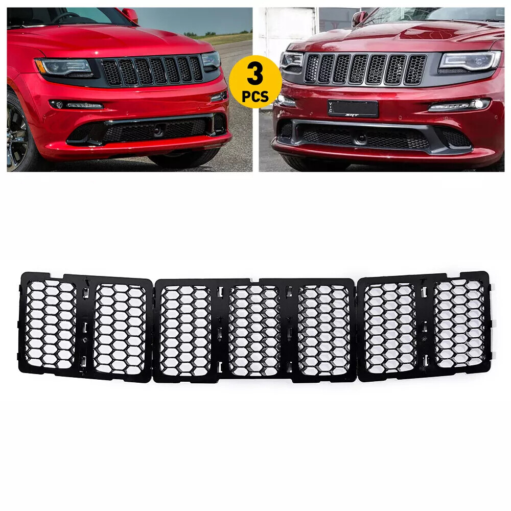Front Grille Grill Insert Mesh Honeycomb For Jeep Grand Cherokee 2014-2016 Black