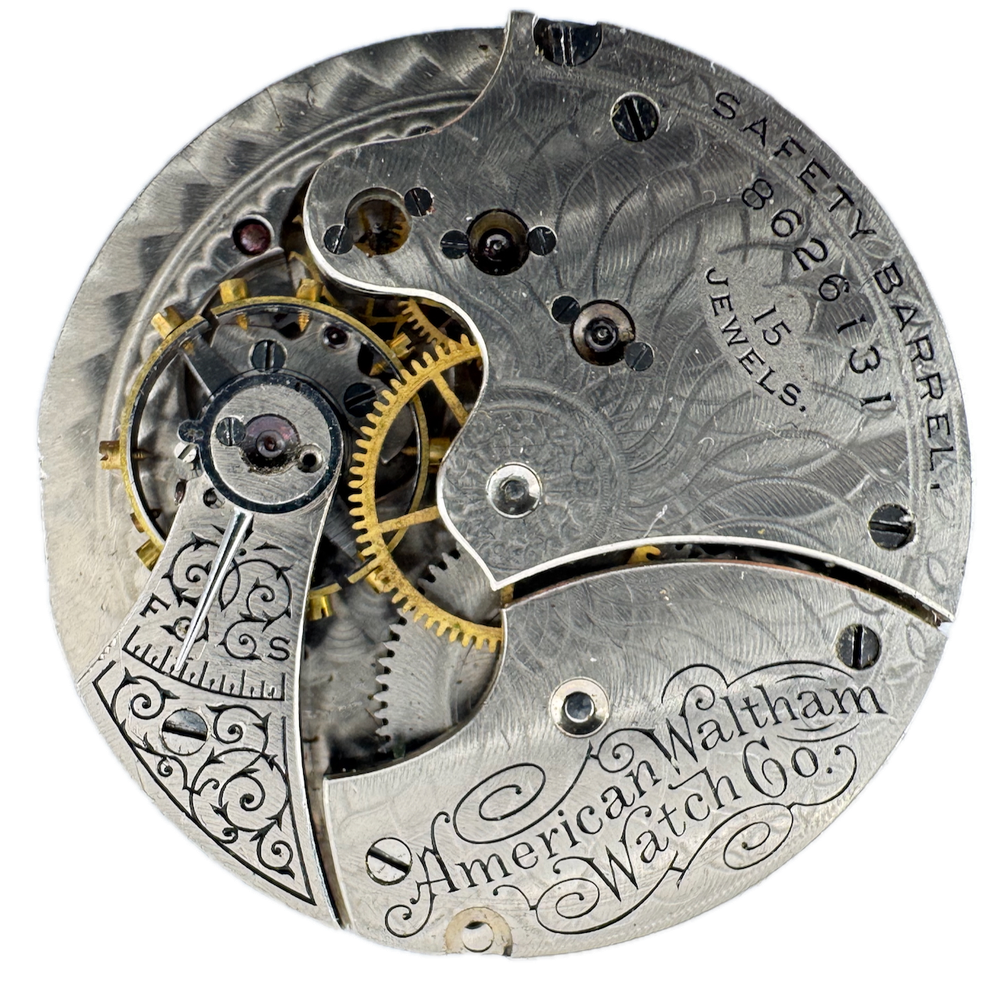 Antique 1898 Waltham 15 Jewel Hunter Pocket Watch Movement Seaside USA