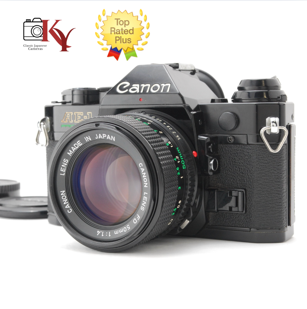 [MINT] Canon AE-1 Program Black Film Camera New FD NFD 50mm f1.4 Lens From JAPAN