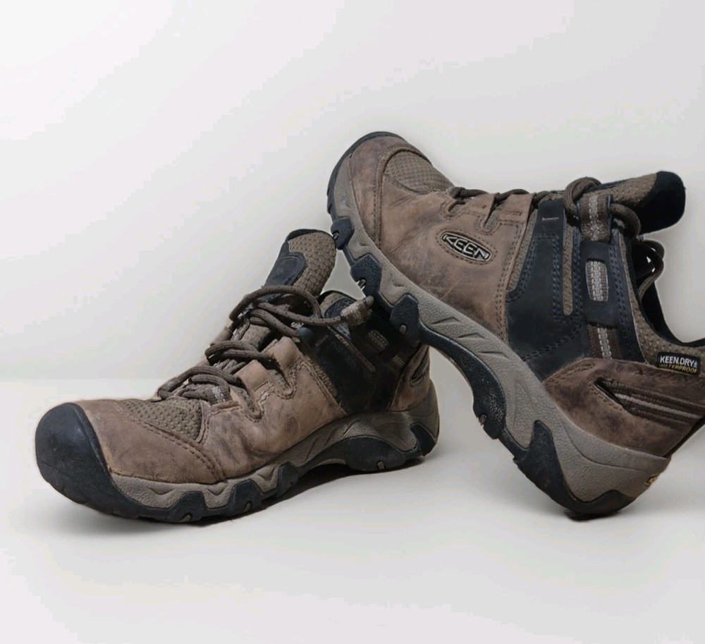KEEN Steens Vent Waterproof Brown Leather Hiking Shoes for Men Size 7
