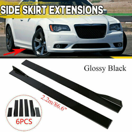 For Chrysler 300 2005-2023 86.6'' Side Skirts Rocker Panel Splitter Glossy Black