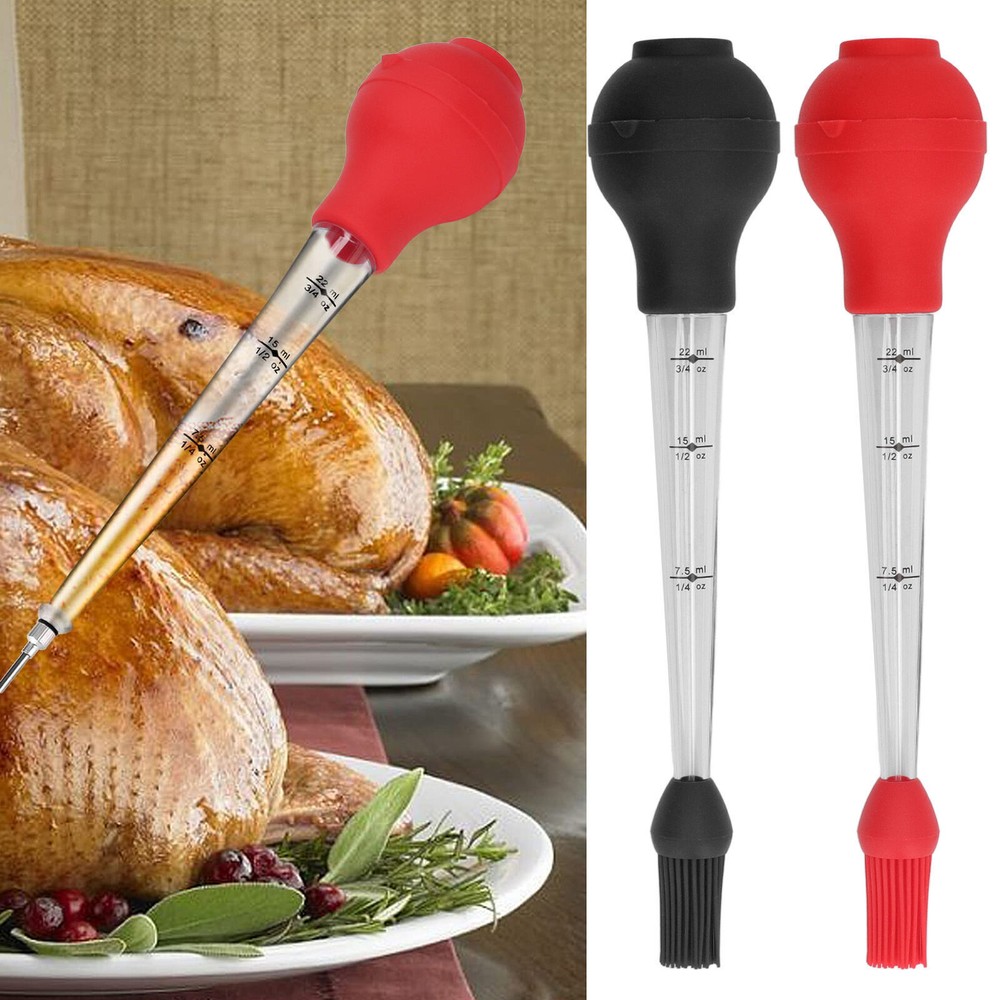 Turkey Baster Needle with Sauce Brush for BBQ Oil Drip Seasoning