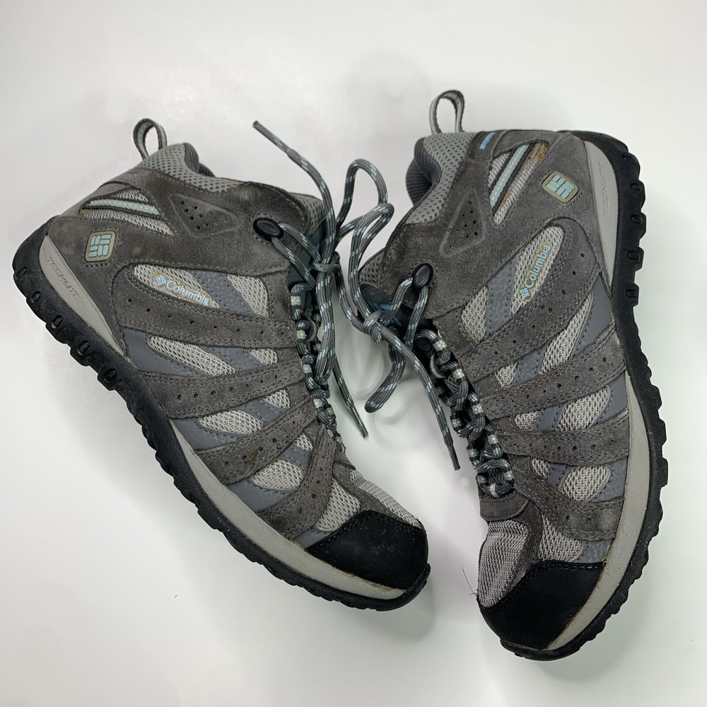 Columbia Omni Grip Boots Hiking Trail Waterproof Sz 9.5 Grey Purple