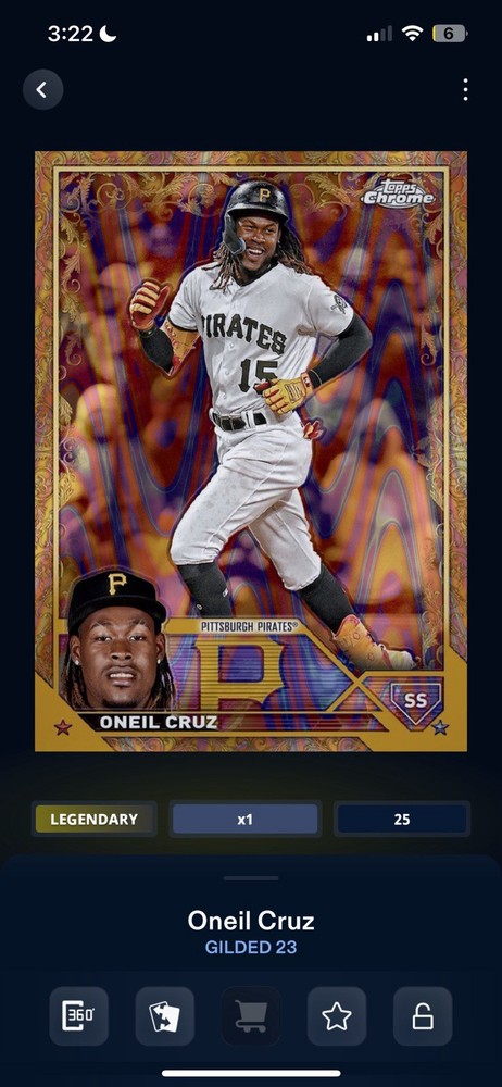 Topps Bunt 25 Digital - Legendary Oneil Cruz Gold Gilded Cc25 Pirates