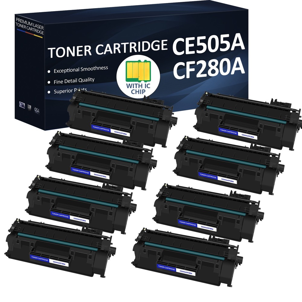 8 PACK CE505A 05A Toner Cartridge for HP LaserJet P2035n P2050 P2055 P2055d