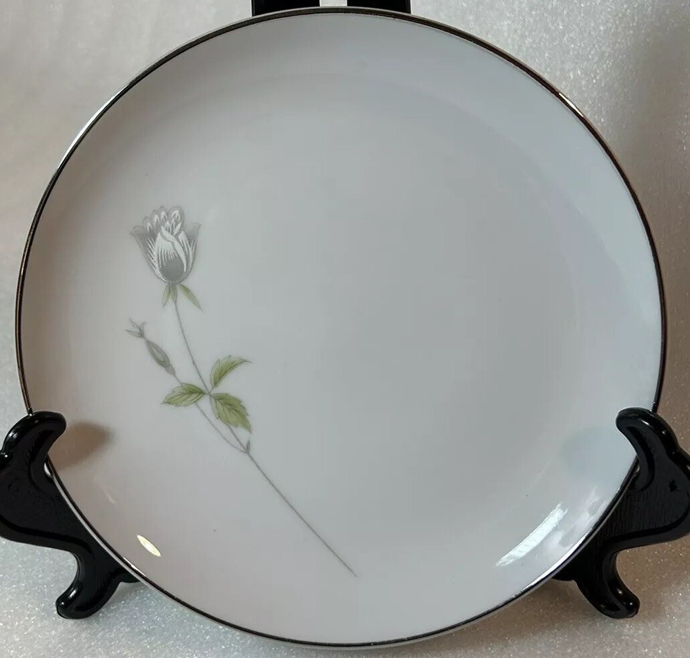 Executive House Cindy Pattern Salad Or Bread Plate Rose White Vintage