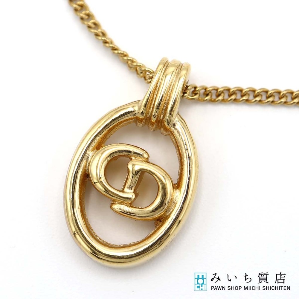 Dior Christian M1996 Necklace CD Logo GP Gold Women Fashion Jewelry