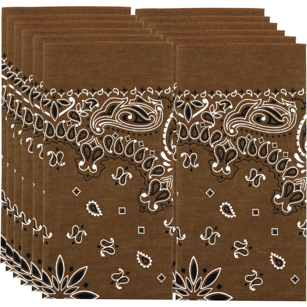 Cotton Bandanas Bulk 12 Pack Ideal for Men and Women Classic Western Paisley