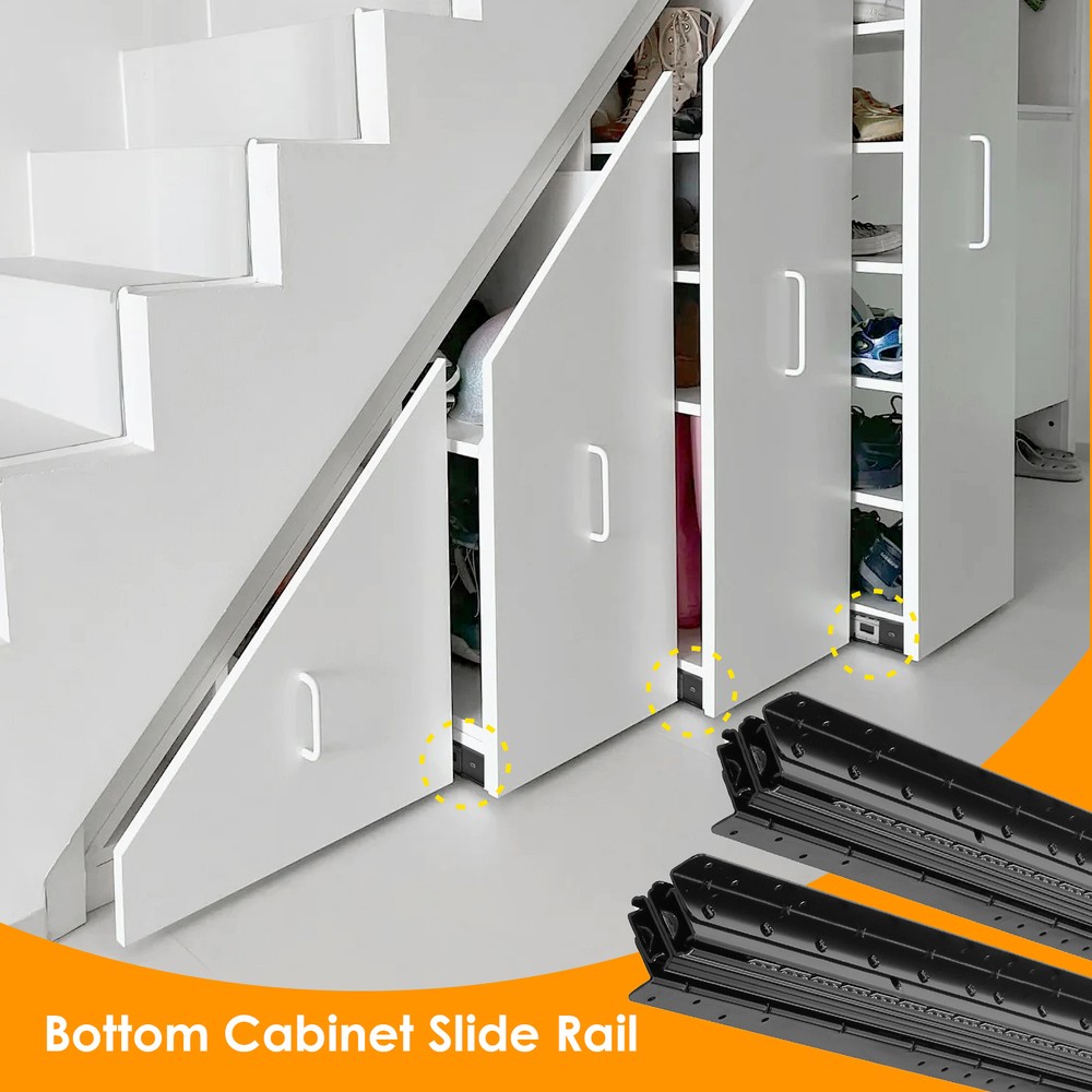 1 pair Undermount Heavy Duty Drawer Slides Full Extension Bottom Mounted 23-39In