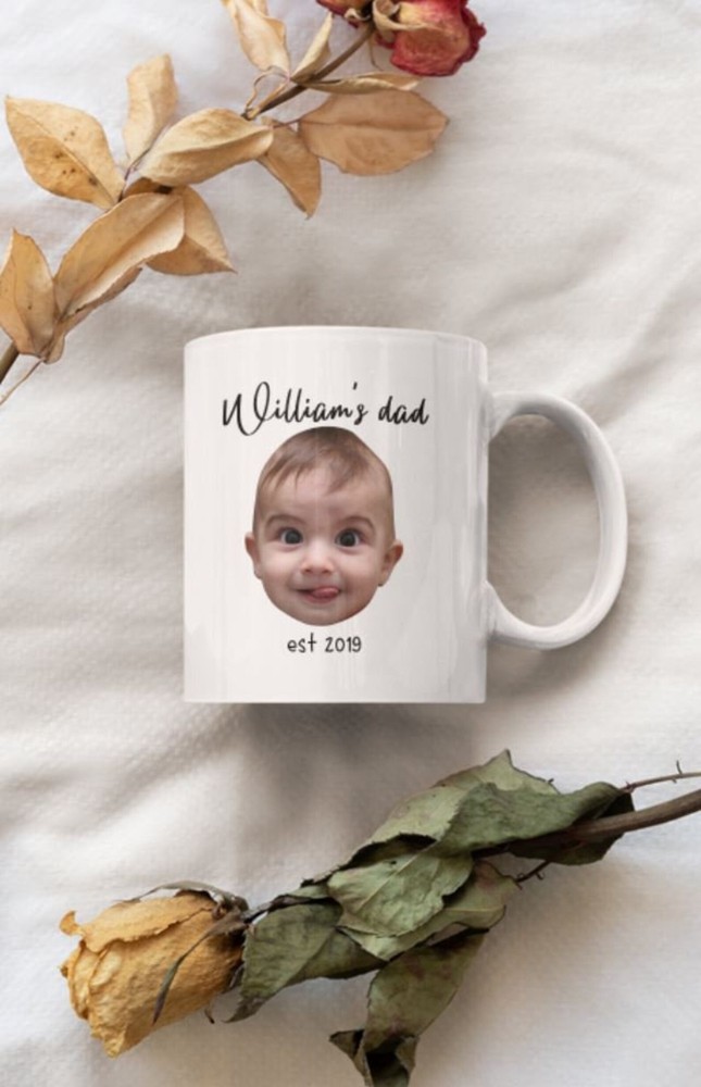 Custom Baby Face Mug Personalized Baby Face And Name Mug For Dad Best Fathers