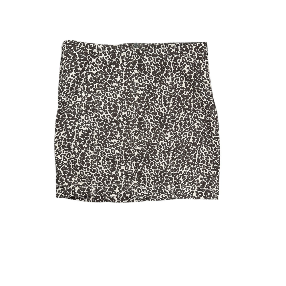 Free People Tea Combo Mini Skirt Size 6 Leopard Print Zipper Short Going Out