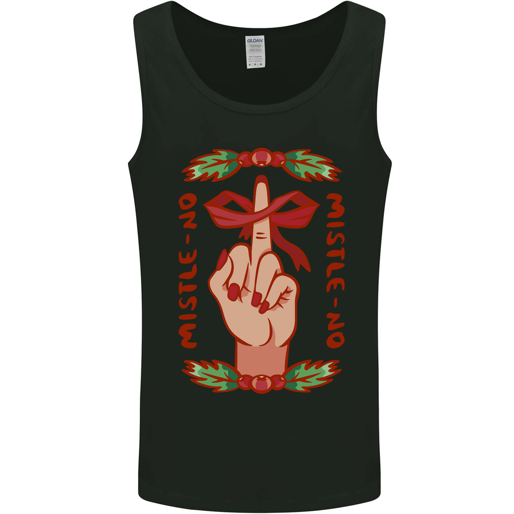 Christmas Mistle No Funny Bah Humbug Mens Vest Tank Top
